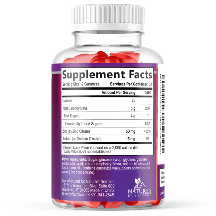 Zinc Gummies 50mg – 60 Gummies