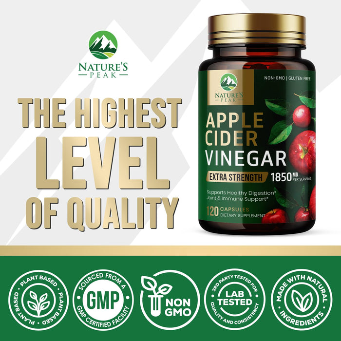 Apple Cider Vinegar Capsules ACV 1877mg – 120 Capsules