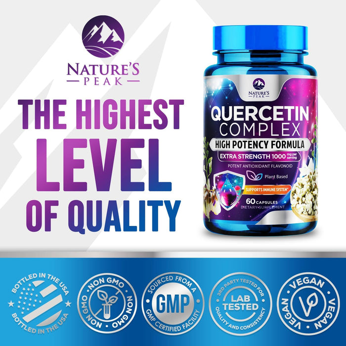 Quercetin Capsules 1000mg with Ultra Strength Complex – 60 Veggie Capsules