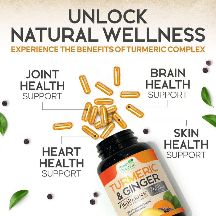 Turmeric Curcumin 2600mg – 60 Capsules
