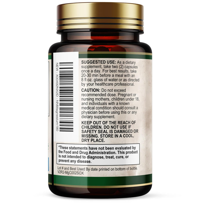 Magnesium (Citrate Oxide) 1000mg for Absorption – 180 Capsules