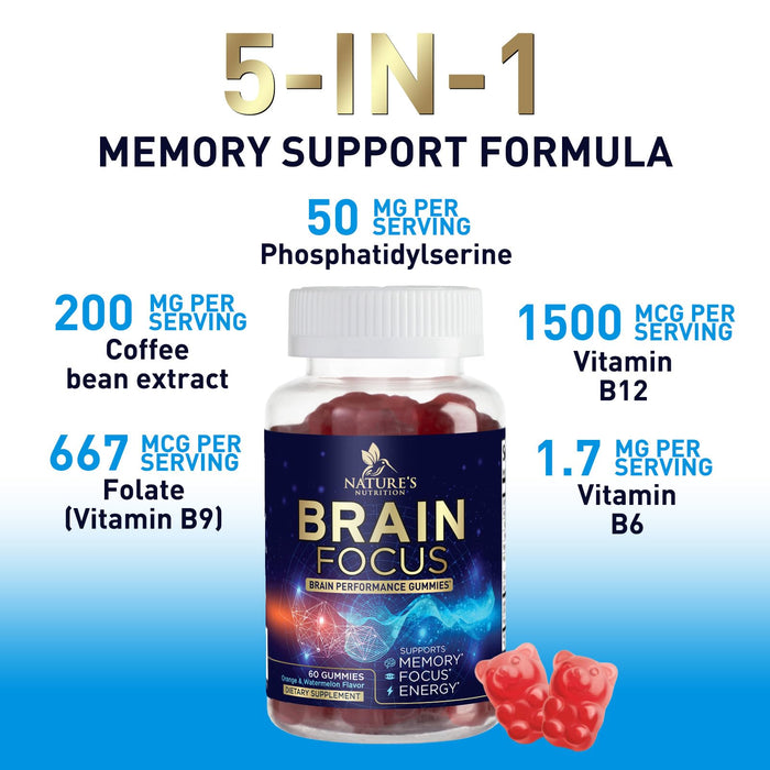 Brain & Focus Nootropic Formula – 60 Gummies