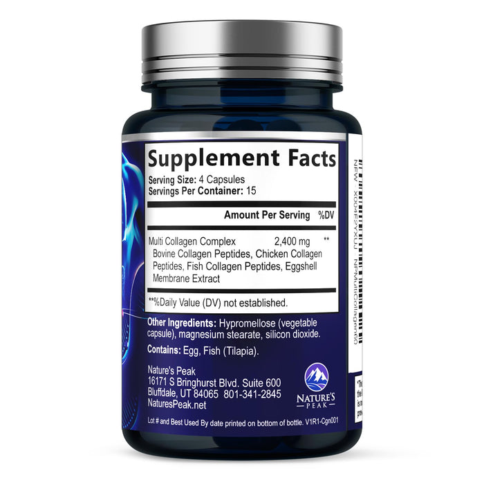 Multi Collagen Peptides for Hair – 60 Capsules