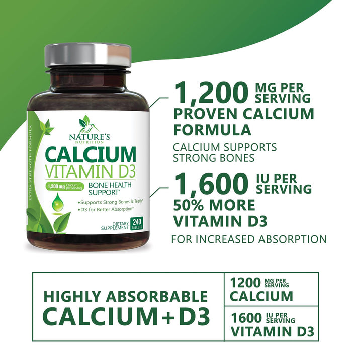 Calcium with Vitamin D – 1200mg – 240 Tablets