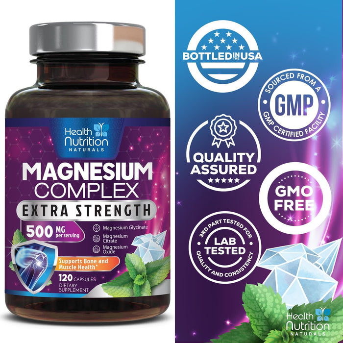 Magnesium Complex Capsules 500 mg with Oxide – 120 Capsules