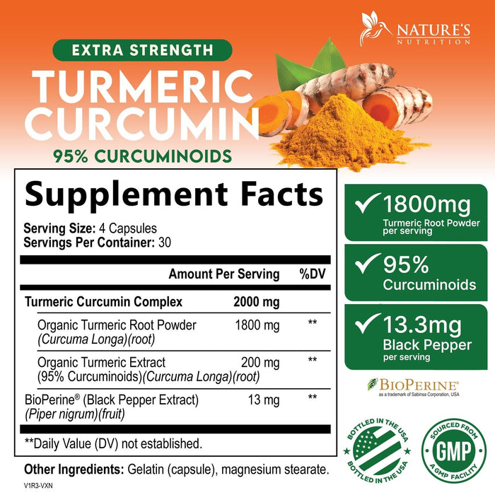 Turmeric Curcumin 2000mg with BioPerine + 95% Curcuminoids - 120 Capsules