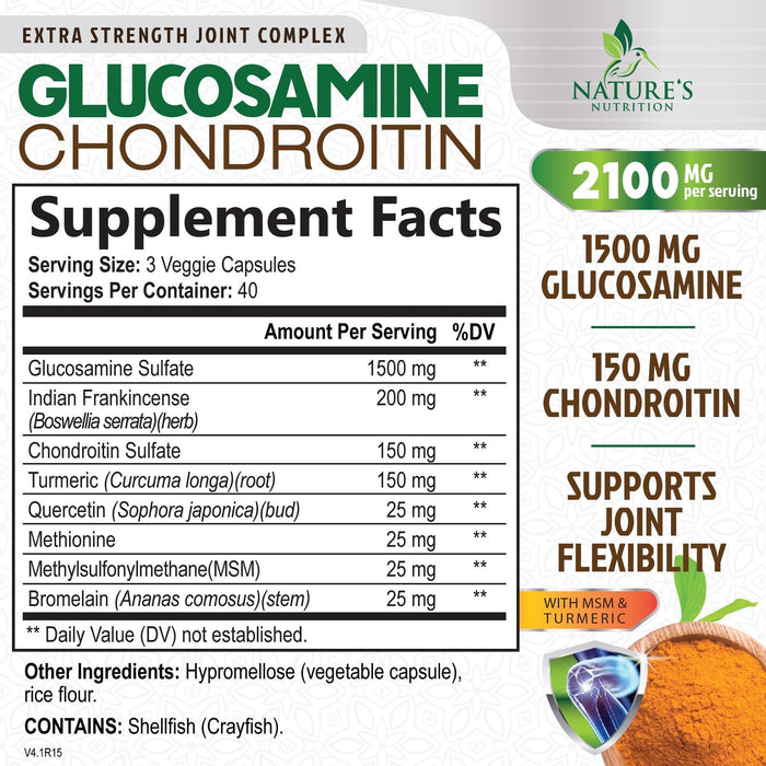 Glucosamine Chondroitin MSM 2100mg Complex – 120 Capsules