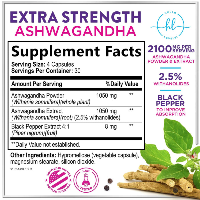 Ashwagandha 2,100 mg – 120 Veggie Capsules