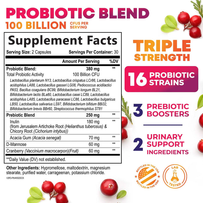 Probiotics for Women – 90 Billion CFU – 60 Capsules