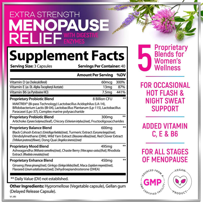 Menopause for Women – 8 Billion CFU – 120 Capsules