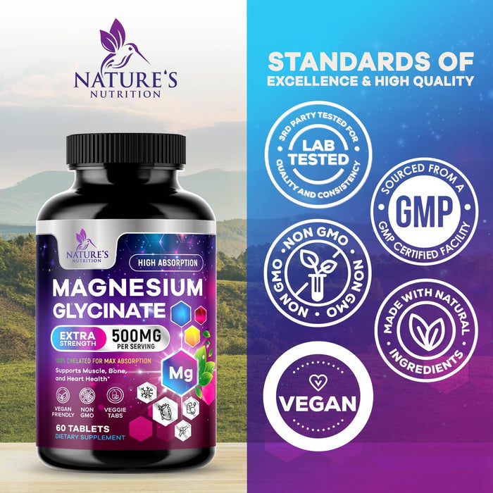 Magnesium Glycinate 500mg – 60 Tablets