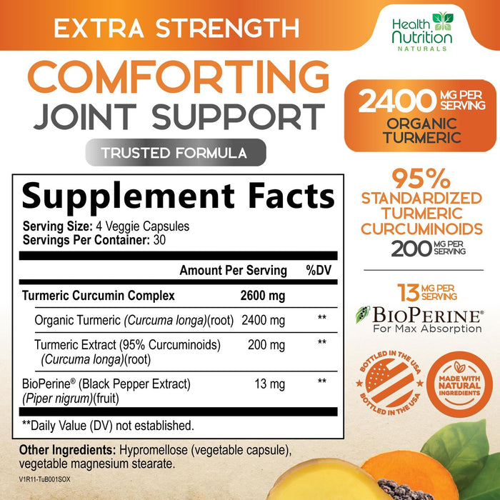 Turmeric Curcumin 2600mg – 120 Capsules