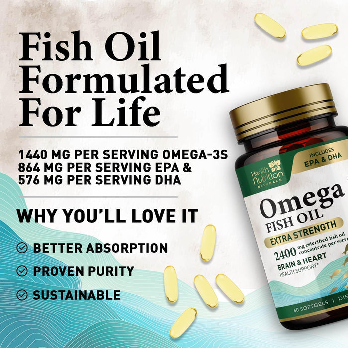 Omega-3 Fish Oil – 1200mg – 60 Softgels