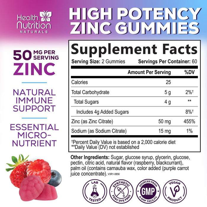 Zinc 50mg Gummies – 120 Gummies