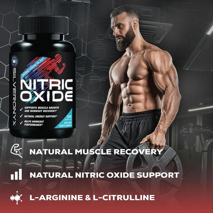 Extra Strength Nitric Oxide Booster - 3X Strength L-Arginine, Citrulline, & Beta Alanine - Premium Nitric Booster Natural Energy, Muscle & Heart Support, Bottled in USA for Men & Women - 240 Capsules