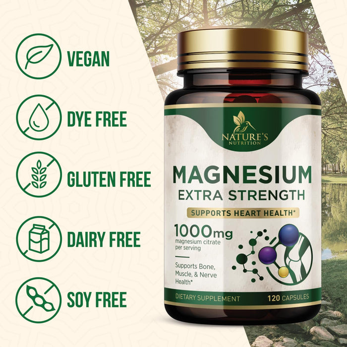 Magnesium (Citrate Oxide) 1000mg for Absorption – 120 Capsules