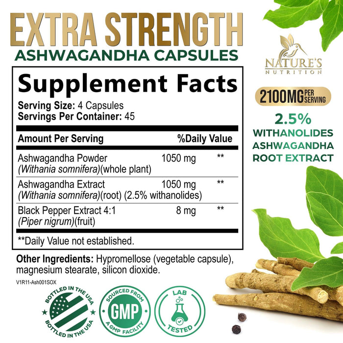 Ashwagandha Capsules – 2100mg – 180 Capsules