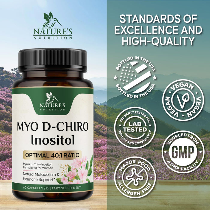 Myo-Inositol + D-Chiro Inositol 1025mg - 40:1 Ratio - 60 Capsules