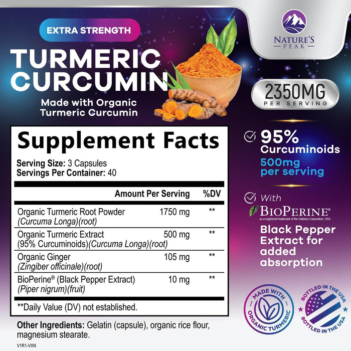 Turmeric Curcumin 2350mg – 120 Capsules