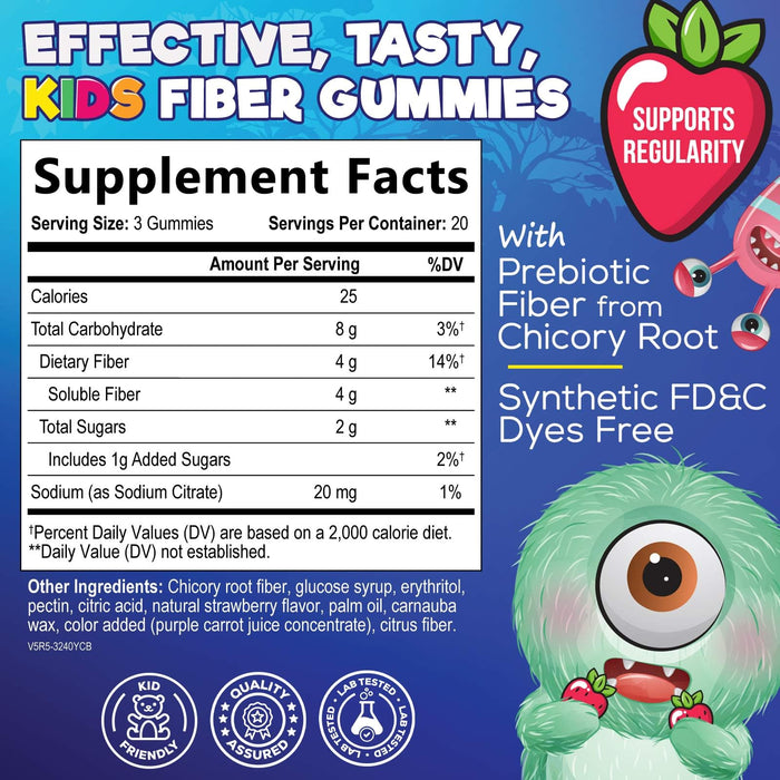 Fiber Gummies for Kids – 60 Gummies