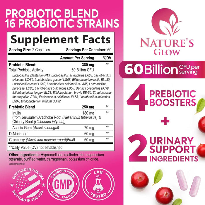 Nature's Glow NGL - Probiotics for Women, Probiotic with 50 Billion CFU, Multi Strains