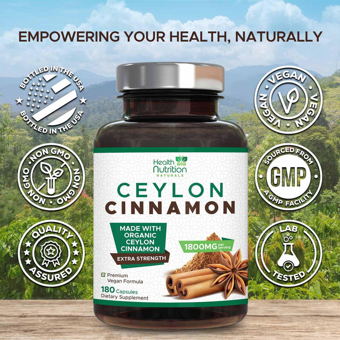 Ceylon Cinnamon Capsules 1800mg – 180 Capsules