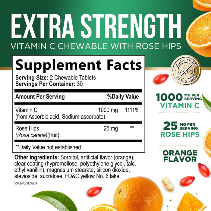 Vitamin C Chewable 1000mg – 60 Tablets