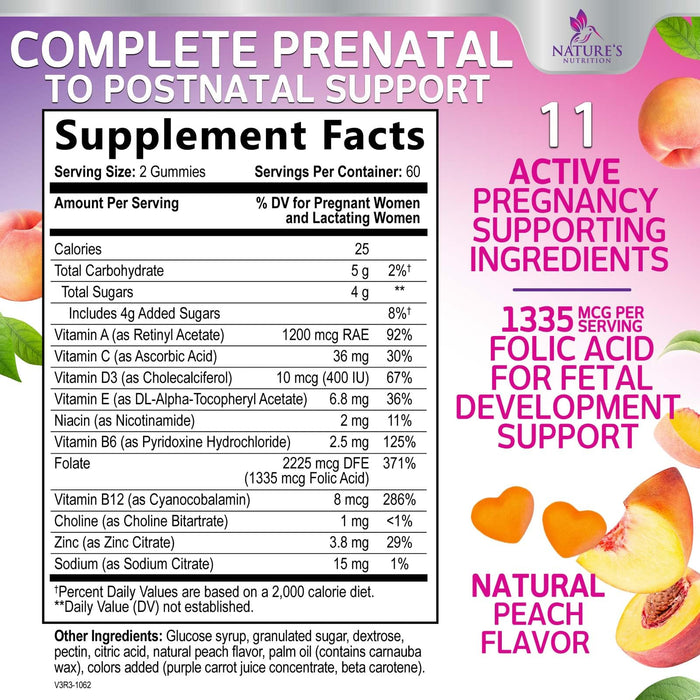 Prenatal Vitamins for Women Gummies – 1335mcg – 120 Gummies