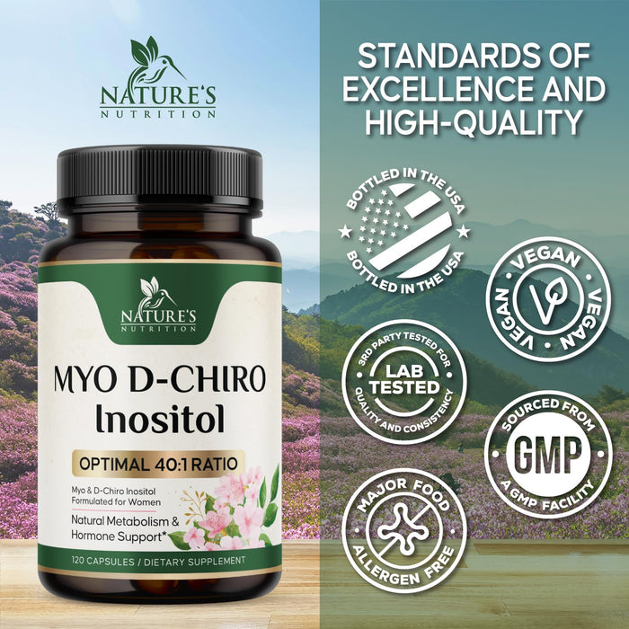 Myo-Inositol + D-Chiro Inositol 1025mg - 40:1 Ratio - 120 Capsules