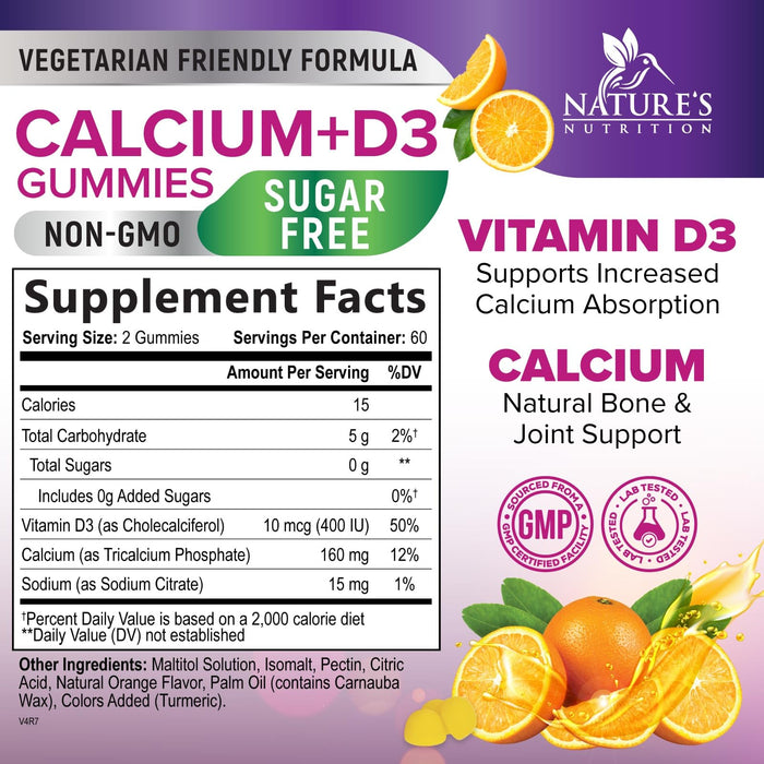 Chewable Calcium – 400 IU – 120 Gummies