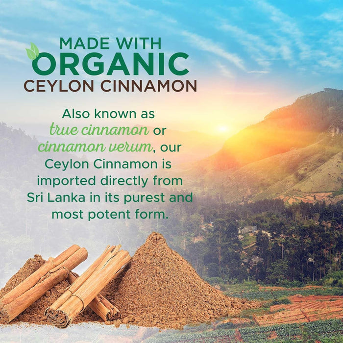 Pure Ceylon Cinnamon Capsules - Certified Organic Cinnamon Pills, Non-GMO, Dairy & Gluten Free, Sri Lanka Cinnamon Supplements, Vegan True Cinnamomum Vitamins, Sugar Free, Cinnamon Capsules