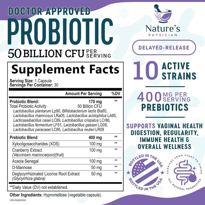 Vaginal Probiotic – 50 Billion CFU – 30 Capsules