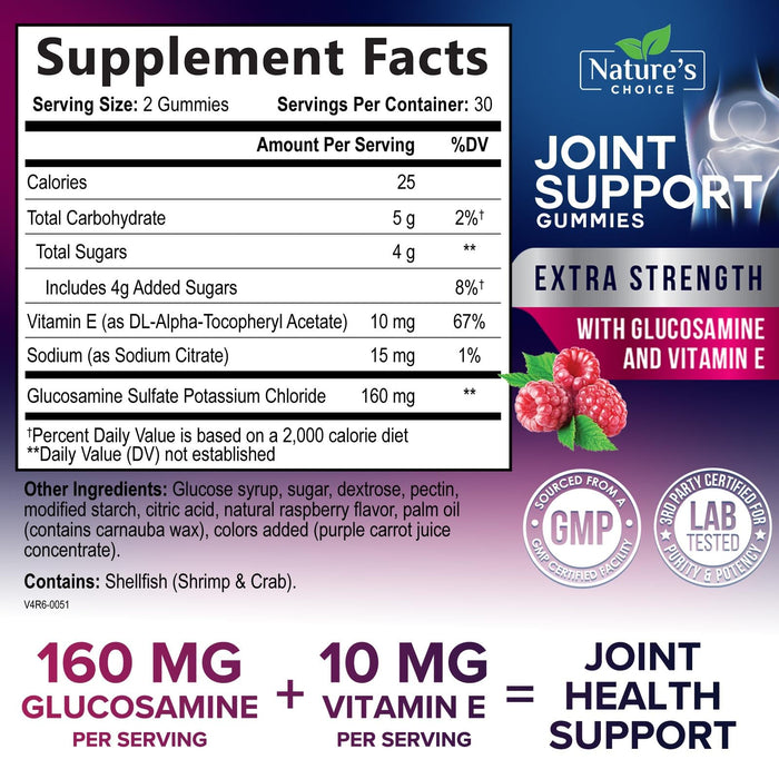 Joint Support Gummies Glucosamine Gummy with Vitamin E – 60 Gummies