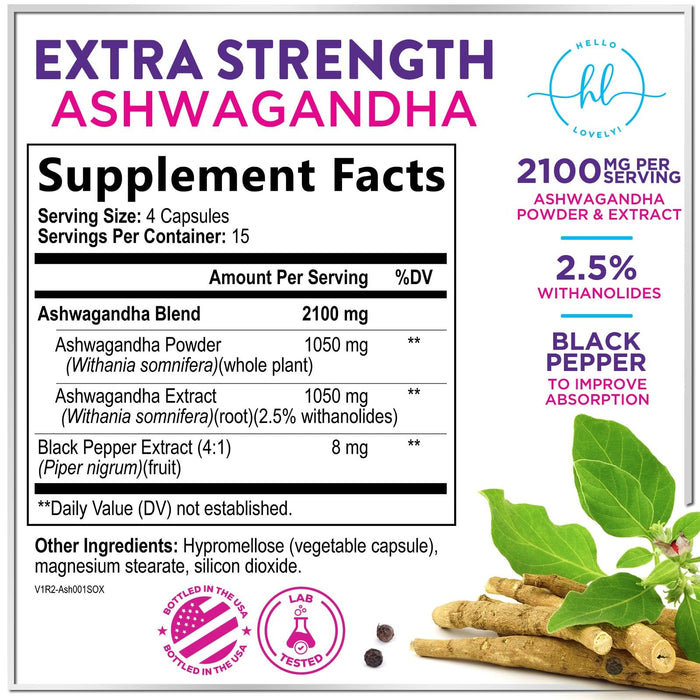 Ashwagandha 2,100 mg – 60 Veggie Capsules