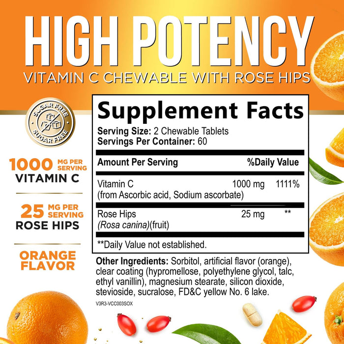 Vitamin C 1000mg Chewable – 120 Tablets