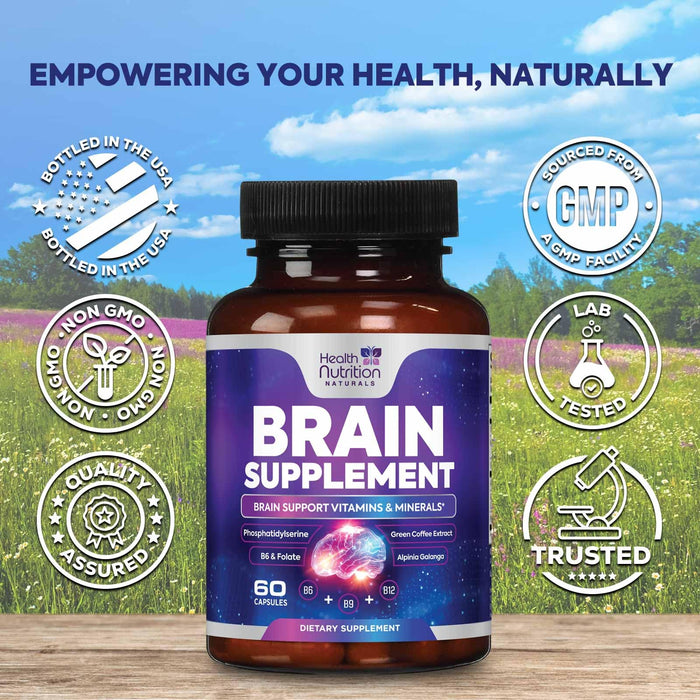 Brain & Focus Nootropic Formula – 60 Capsules