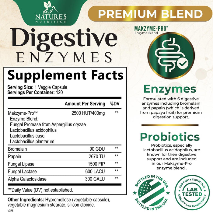 Digestive Enzymes with Probiotics – 120 Capsules