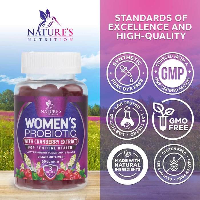Probiotics for Women Gummies with Cranberry – 3 Billion CFU – 60 Gummies