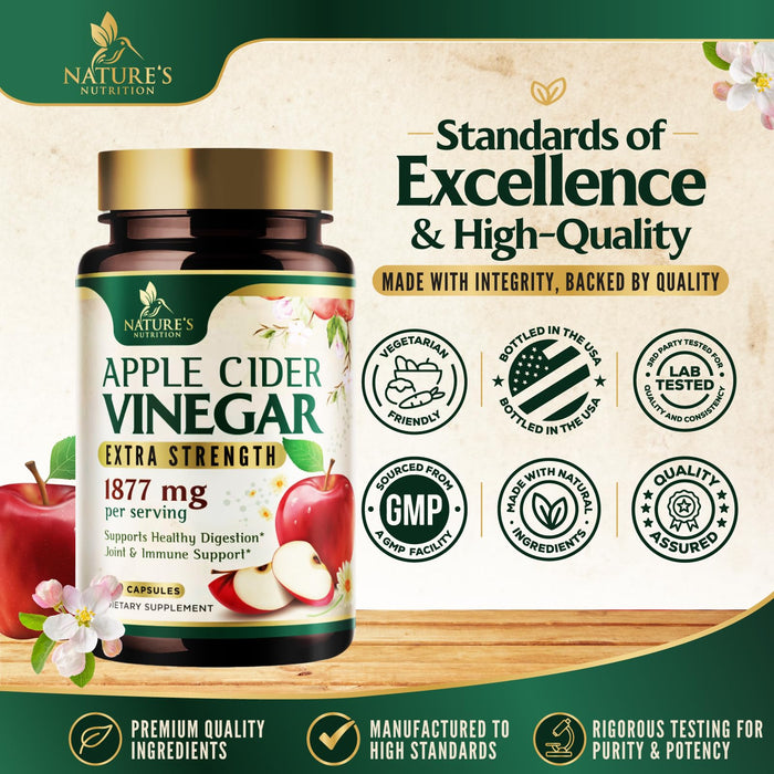 Apple Cider Vinegar Capsules 1877mg – 60 Capsules