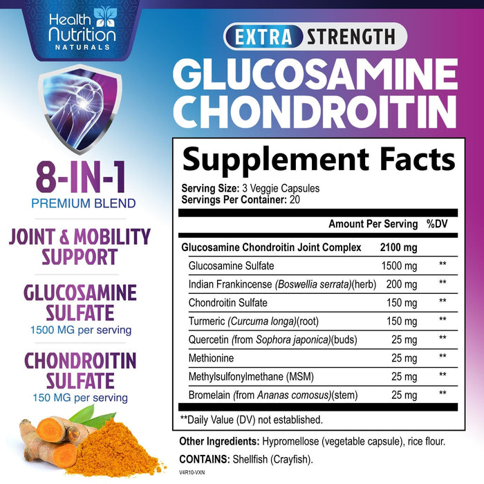Glucosamine Chondroitin MSM 2100mg Complex – 60 Capsules