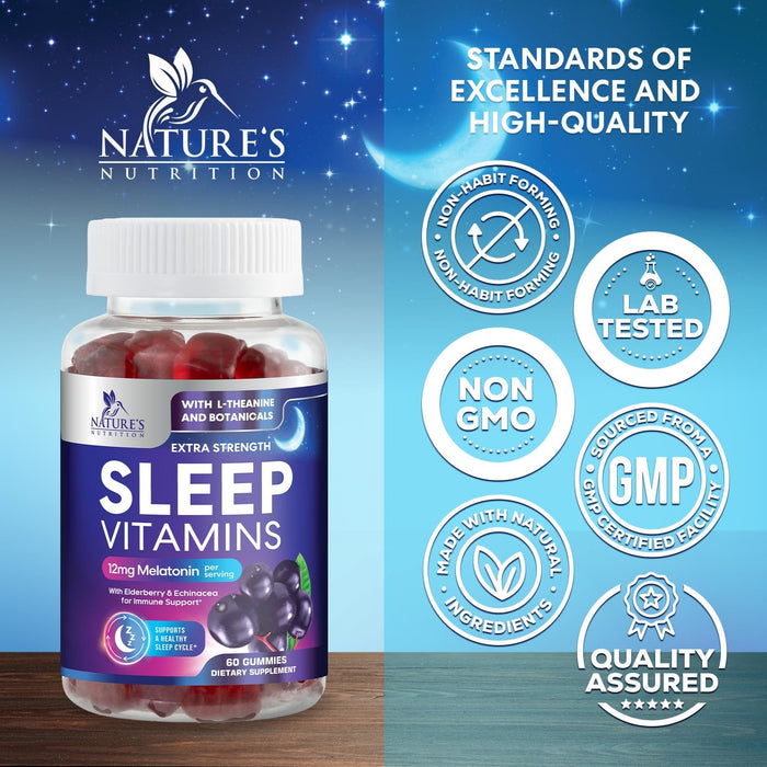 Sleep Gummies with Melatonin 12 mg – 60 Gummies