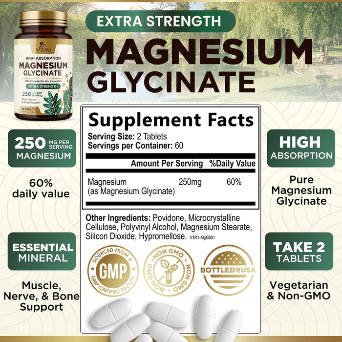 Magnesium (Glycinate) – 250mg – 60 Count
