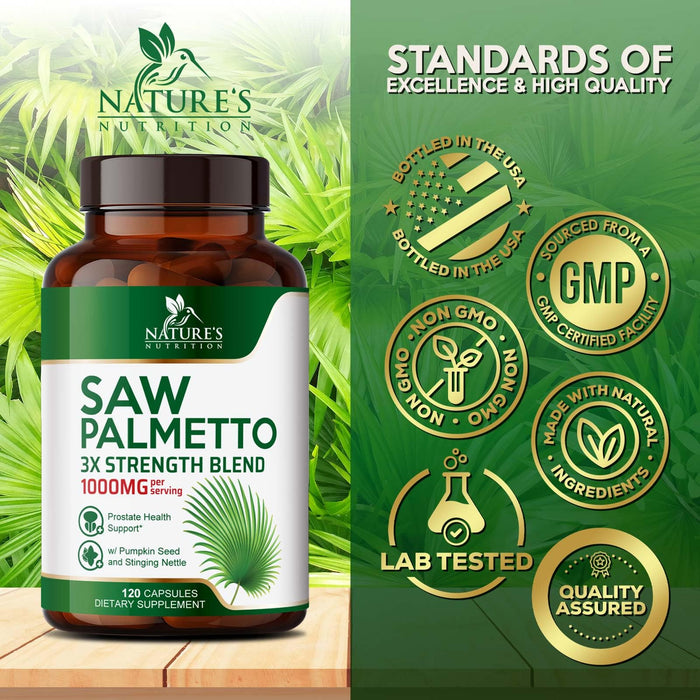 Saw Palmetto for Men 1000MG Prostate Health – 120 Capsules
