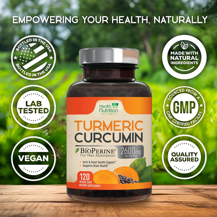 Turmeric Curcumin 2600mg – 120 Capsules