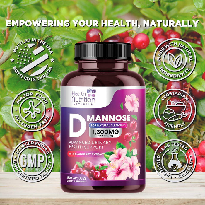 D-Mannose 1,000mg – 180 Capsules