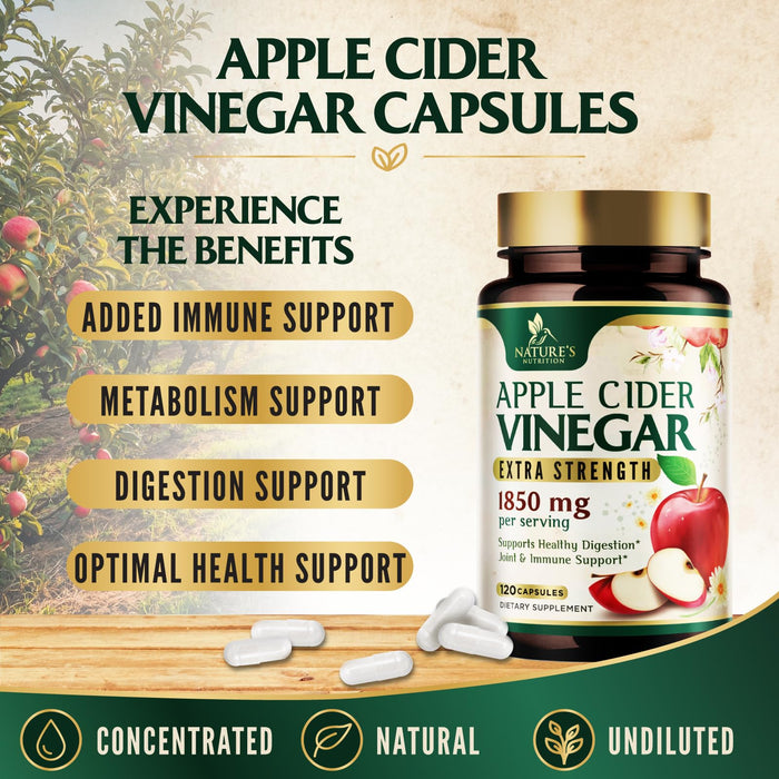 Apple Cider Vinegar Capsules 1877mg – 120 Capsules
