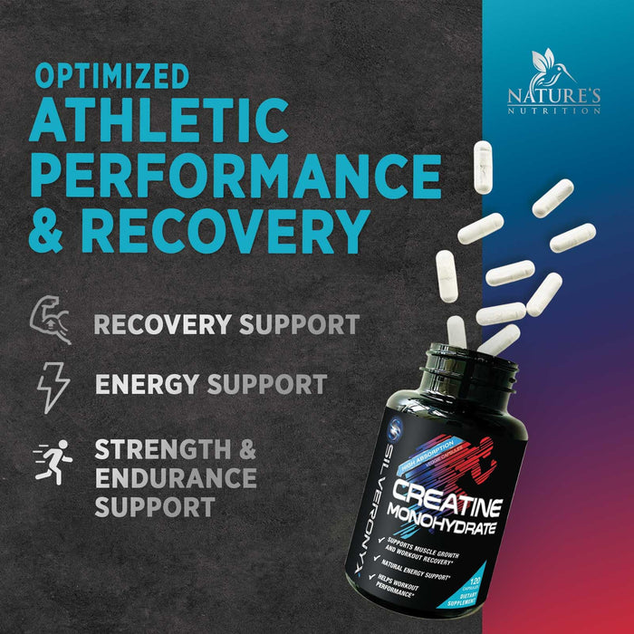 Creatine Monohydrate Capsules 3000mg - Micronized Creatine Nutritional Supplement - Lean Muscle Growth, Workout Performance, Energy & Endurance Support - 750mg per High Absorption Capsule - 120 Count