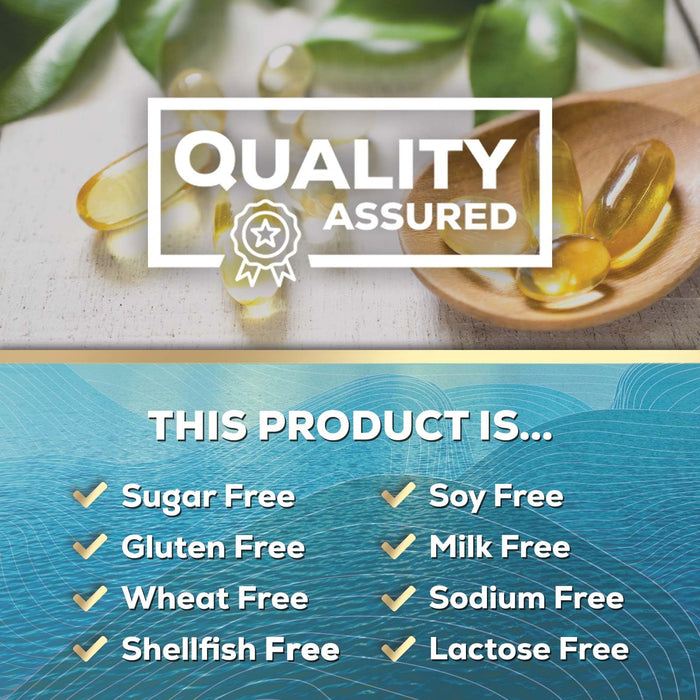 Omega 3 Fish Oil Triple Strength 1200 mg, Omega-3 Supplements, Natural Brain Heart Health & Immune Support - Fatty Acids with EPA & DHA - Wild Caught Purified Fish Oil Supplement - 120 Softgels