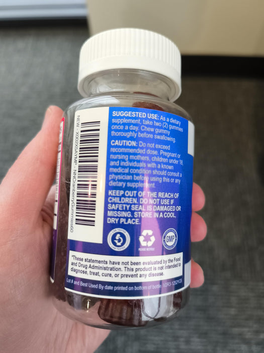 Cranberry Gummies 50:1 Cranberry Extract – 25,000mg – 60 Gummies