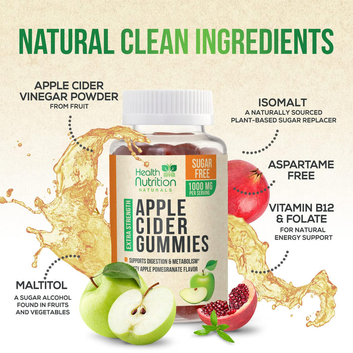 Apple Cider Vinegar Gummies – 1000mg – 120 Gummies